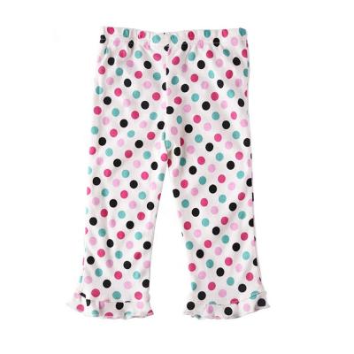 China Fade Proof Cotton Polka Dot Toddler Baby Toddler Organic Ruffle Pants Custom Wholesale Color Fade Proof Factory Custom Color Interlocking for sale