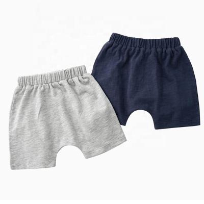 China Wholesale Custom Anti-pilling Factory Summer Solid Color Cotton Baby Boy Harem Shorts for sale