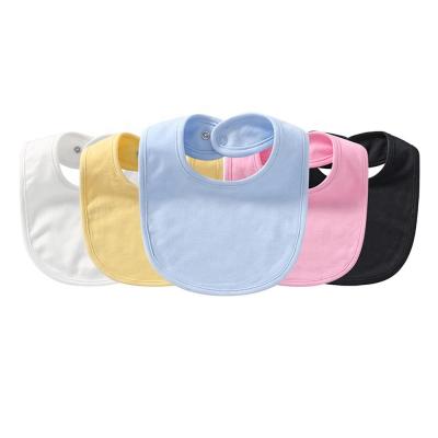 China 100% Antibacterial Instant Factory Button Plain Color Cotton Baby Bib Collar Set Custom Antibacterial for sale