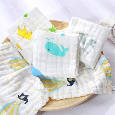 China Factory Wholesale Custom Antibacterial Custom Cute Cartoon Printed Breathable Muslin Baby Burp Cloth Set for sale