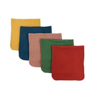 China Factory Wholesale Custom Wholesale Antibacterial Muslin Baby Diapers Antibacterial Solid 6 Color Burp Cloth for sale