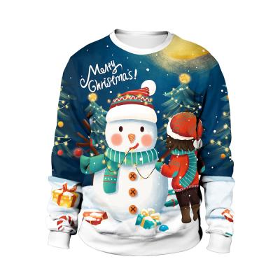 China new autumn men's and women's collar sweaters Anti-wrinkle Christmas deer couples hoodie round printed men's sweaters for sale