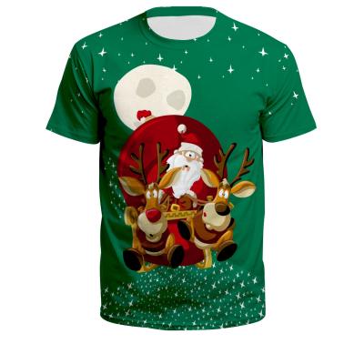 China New European and American popular Amazon spot Christmas tablets young men and women short sleeve T-shirts men's T-shirts for sale