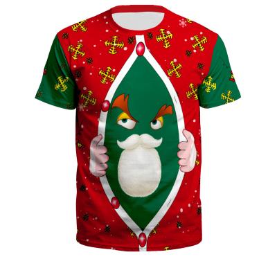 China New European and American popular Amazon spot Christmas tablets young men and women short sleeve T-shirts men's T-shirts for sale