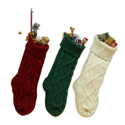 China Breathable Christmas Tree Hanging Stocking Santa Claus Socks Decoration Present Christmas Fireplace for sale