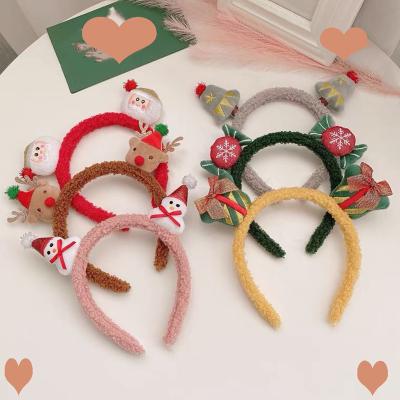 China B1215 Smart Casual Snowman Antlers Hairband Christmas Hairpin Cute Face Wash Face Wash Makeup Hair Band For Women for sale