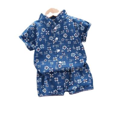 China Fashion Handsome Baby Beach Suit Short Sleeve Shirt Summer New Boys Sports Style Two Piece Sets Clothes for sale