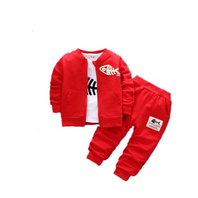 China Spring and Autumn Children's Casual Clothes for Boys and Babies 3 Piece Set 1-4 Years Old Long Sleeve Sets for sale