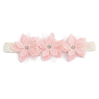 China Fashion Factory Direct Selling Korean Children's Hair Accessories Girl Lace Flower Solid Colors Hair Band for sale