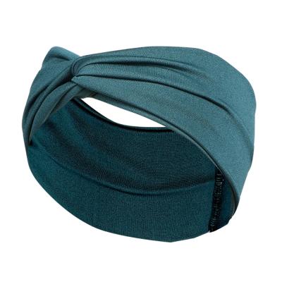 China 2021 European sports and American headband women's cross solid color style sports antiperspirant wide brim headband for sale