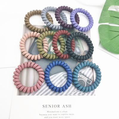 China Korean factory direct style women's hair accessories ring matte color hair elastic spiral cord hair ring for sale