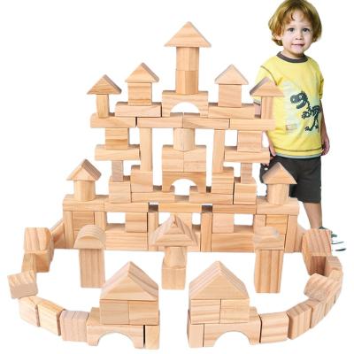 China Construction Toy Wooden 100pcs Blocks Baby Montessori Toy Wood Educational Toy for sale