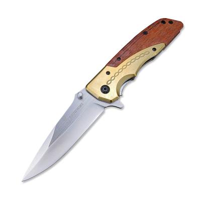 China Non-variable Outdoor Brass Wood Self-defense Pocket Knife Folding Handle DA77 Tactical Camping EDC Knves for sale