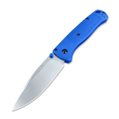 China Wholesale 535 Non-variable Satin Plain Drop Point Blade EDC Nylon Knives Bugout Reinforced Fiber Handle Folding Pocket Knife for sale