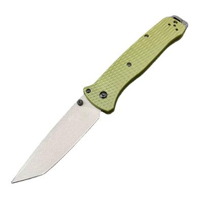 China Non-variable Bailout 537 Wave Fiber Handle Pocket Knife Green Nylon Folding Camping Hunting EDC Tactical Knives for sale