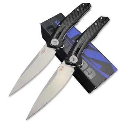 China ZT 0707 Carbon Fiber Handle Folding Pocket Non-variable Steel Blade Outdoor Knife EDC D2 Camping Knives for sale