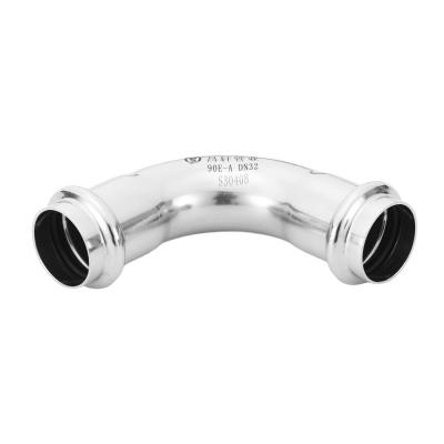 China Industry Industrial grade High Pressure 304 stainless steel elbow 45/90 degree press fittings elbow for sale