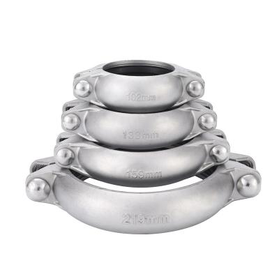 China Use for grooved fitting connection OEM DN20-DN300 304 316L stainless steel clamping clamp fittings stainless steel grooved clamp for sale