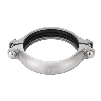 China Use for grooved fitting connection Grooved double Bolt clamp fittings black stainless steel holder fixed clamp 12inch 300mm stainless steel duct clamps for sale