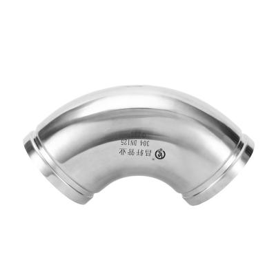 China Industry Made In China Polished Pipe Fittings 304 stainless steel 5 inch elbow 90mm 90 grooved elbow for sale