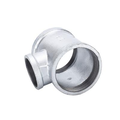 China Water Hot Selling Hot Dip Galvanized And Black Malleable Iron Pipe Fittings Galvanized Tee Connector for sale