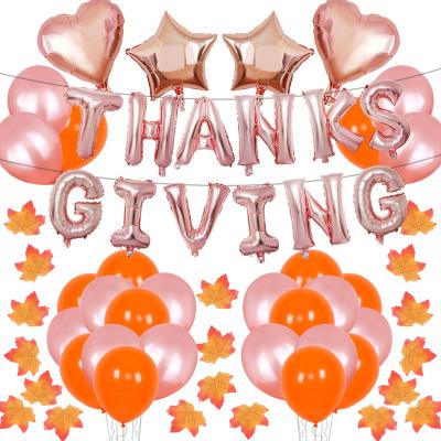 China Simple Thanksgiving Party Decoration Letter Balloons Banner 16 Inch GIVE THANKS Party Foil Balloons Set for sale