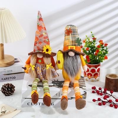 China European Thanksgiving Long Leg Rudolph Doll Harvest Festival Sunflower Doll Decoration Faceless Ornaments for sale