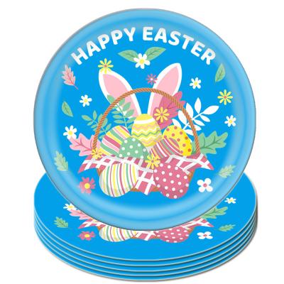 China Festival Decoration Easter Party Themed Decoration Supplies Set Cute Bunny Egg Disposable Tableware for sale