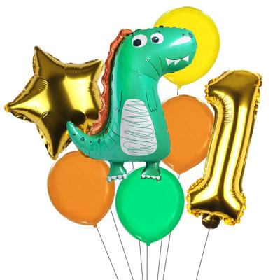 China New Simple Aluminum Foil Balloon Set Dinosaur Number Balloon Birthday Party Festival Decoration for sale