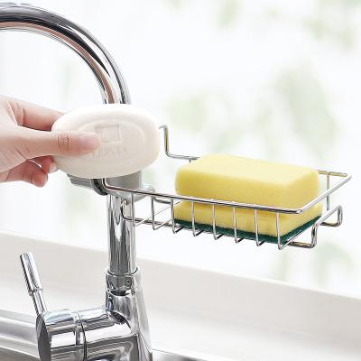 China Sumdor Hot Selling Stocked Stainless Steel Faucet Rack Kitchen Storage Shelf Faucet Sponge Drain Rack for sale