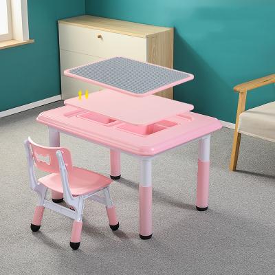 China Contemporary High Quality Kids Building Table Student Write Homework Smart Study Table And Modern Chair Furniture For Kindergarten for sale