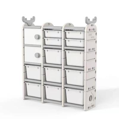 China Contemporary Deer Shapes Children Furniture Kids Toy Storage Children Cabinet Toys Plastic Book Shelves for sale