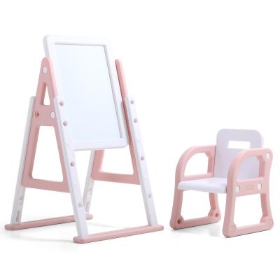 China 2021 New Children's Non-toxic Adjustable White Magnetic Dustproof Drawing Board With Chair For Kids for sale