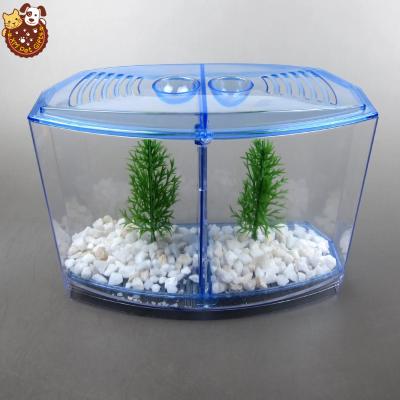 China Viable Manufacturer Aquarium Double Room Betta Fish Tank With Divider from China for sale