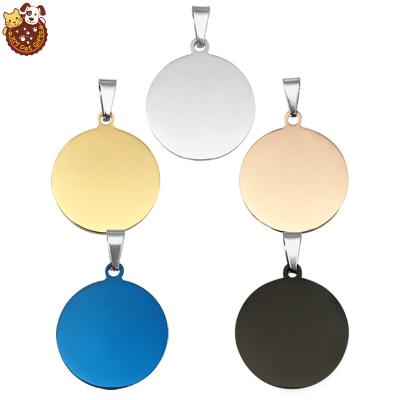 China China Factory Wholesale Price Round Customized Stainless Steel Dog Tag Round Collar Pet Name Brand Metal Pendant For Small Animal for sale