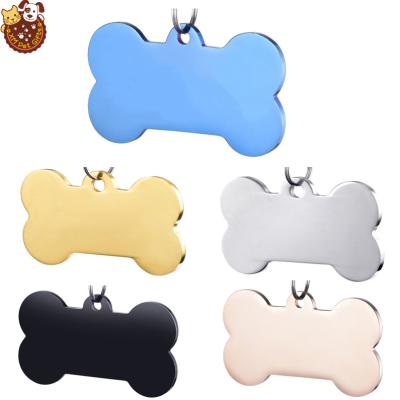 China China Amazon Best Selling Personalized Custom Metal Text Stainless Steel Bone Shape Pet Cat Dog ID Tags for sale