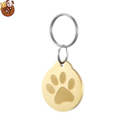 China China Brushed Round Stainless Steel Footprint Dog Tags for sale