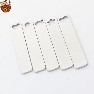 China Custom Engraved China White Stainless Steel Text Phone Pendant 10x50mm Anti-Lost Dog ID Key Tags for sale