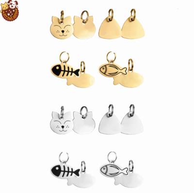 China China stainless steel cat tag dog tag fish shape pure brass id tag anti-lost ID tag anti-lost tag for sale