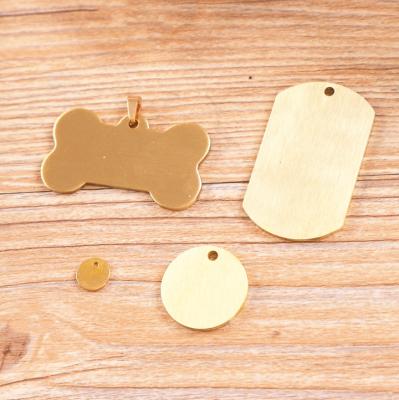 China China Quality Solid Brass Pet Tags Blank Round ID Tag Personalized Custom Brass Logo Bone Tag for sale