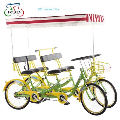 China Best Selling Bicycle Tandem 4 Person Surrey Bikes 4 Seater Tandem Bicycle, Tour Tandem Bike, Four Wheel Tandem Bike for sale