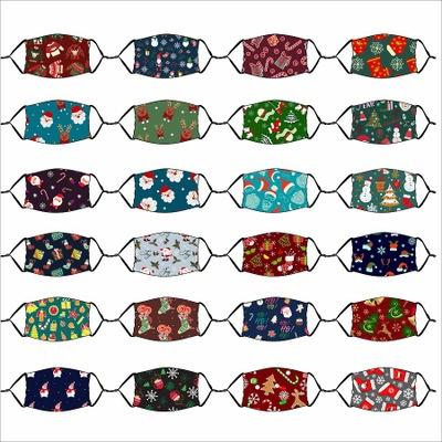 China Hot Selling Cotton Christmas Digital Printed Maskes Ear Loop Washable Adjustable Cotton Maskes for sale