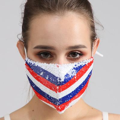 China Hot Selling Cotton Bling Custom Fashion Sequin Cotton Facemask For Party for sale