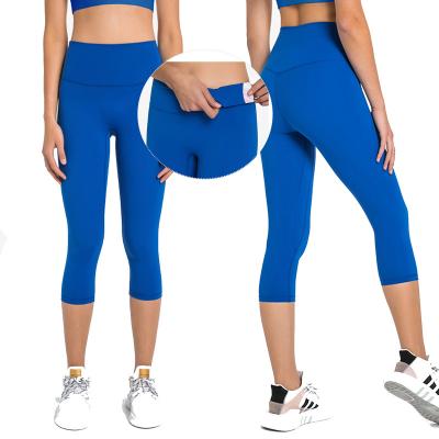 China 2022 Lulu Align Fabric women's breathable capris spandex 80 leggings workout high waist 20 nylon legging for sale