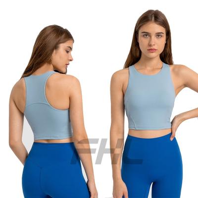 China Breathable Slim Fit Round Neck Soft Fabric Women Beach Top Running Gear Wear Sport Shockproof Vest for sale