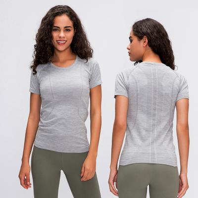 China 2022 New Arrival Fashion 4 Ways Quick-drying Seamless Breathable Stretch Fitness Yoga Running T-shirt For Women for sale