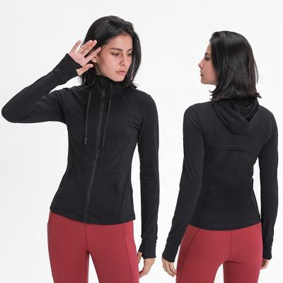 China Breathable Lulu Zip Long Sleeve Yoga Jackets Sports Yoga Tops Women's Coats Workout Wear Gym Fitness Sports Routine Wear for sale