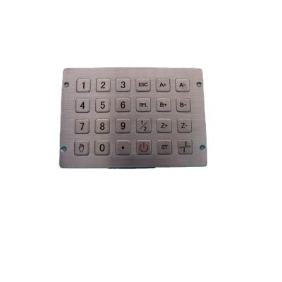 China Keypad 24 Keypad Metal Front Keypad Waterproof Industrial Solid Metal Stainless Steel USB Keypads for sale