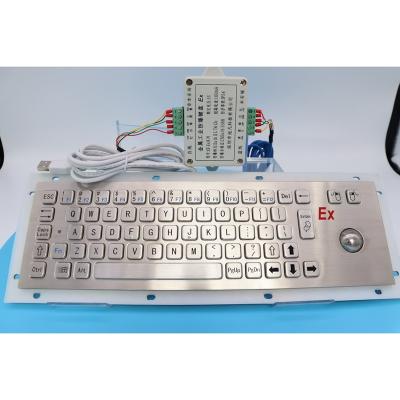 China Numeric Keypad Compact 67 Key Explosion Proof Keyboard With Explosion Proof Certificate, 25mm Trackball And Guardrail for sale