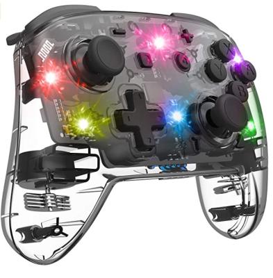 China Supports Andiord System Switch Pro Game Transparent Grip Vibrant Color Lights Handle Accessories NS Pro Joystick for sale